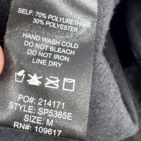 Faux Leather Classic Style Wide Leg Pants Black Pull-On Ladies Size M | Holiday - Picture 6 of 7